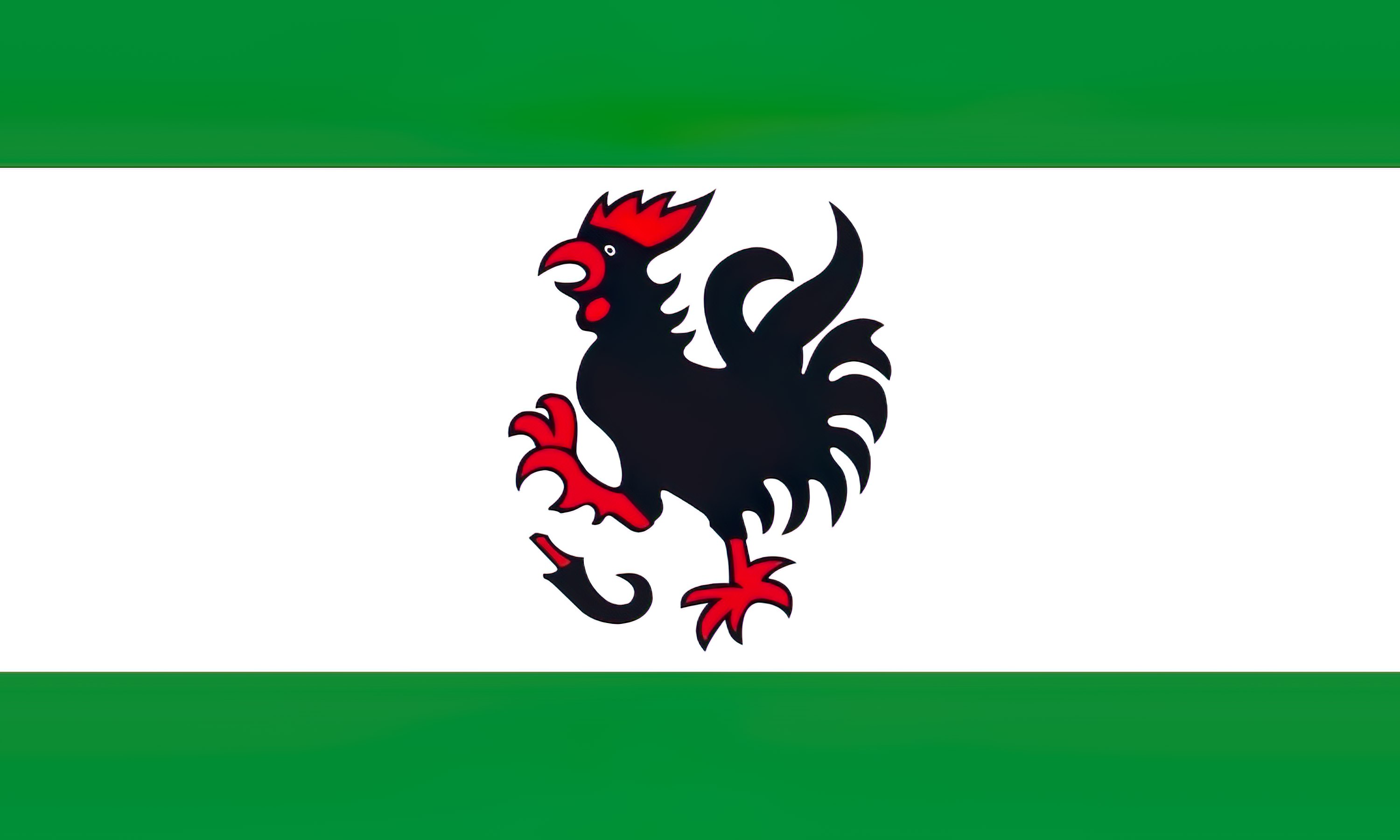 green white green flag, Haan, North Rhine-Westphalia, Germany
