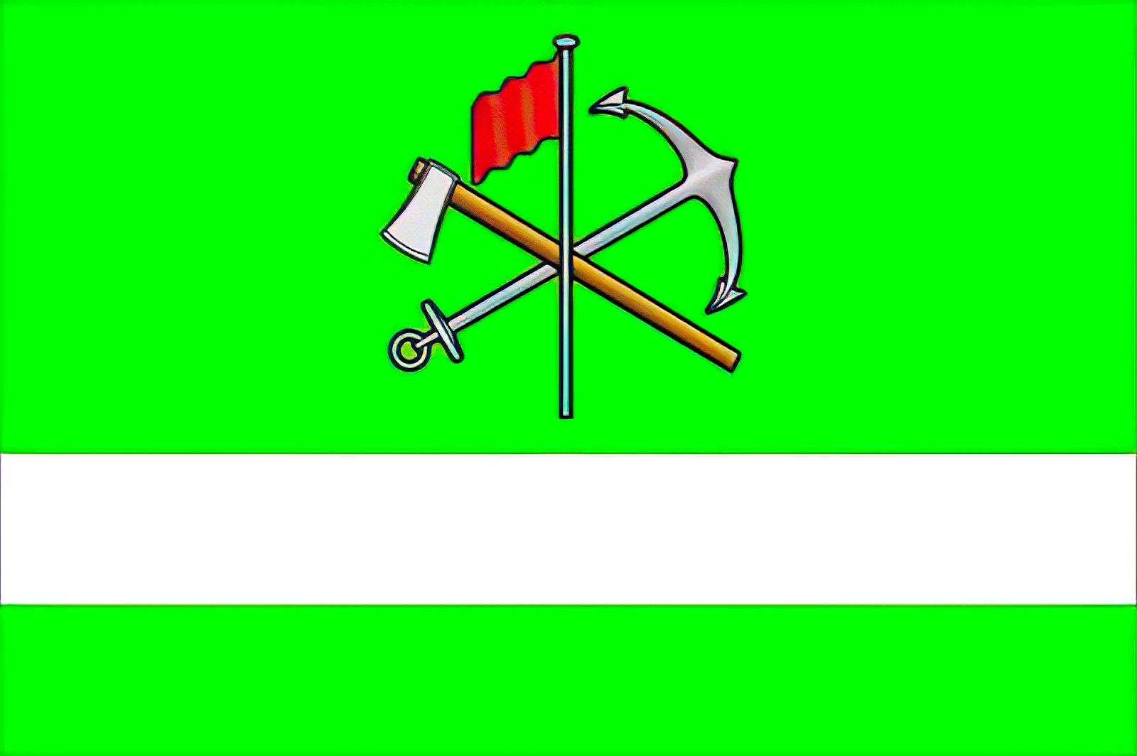 green white green flag, Svydivok, Ukraine