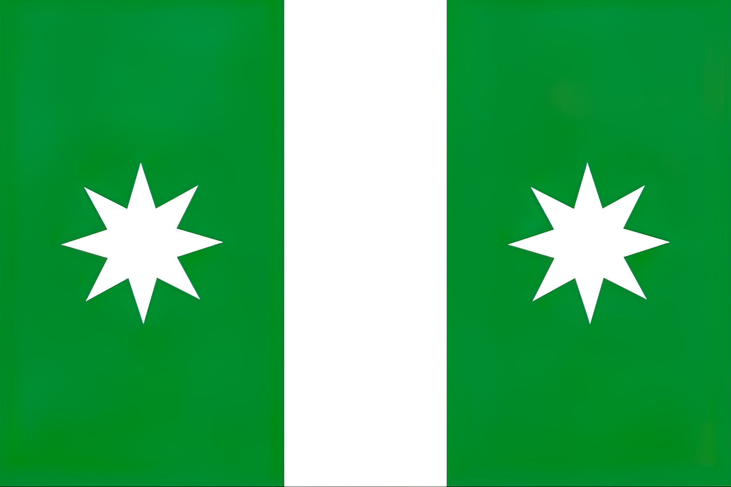 green white green flag, Albons, Girona, Spain 