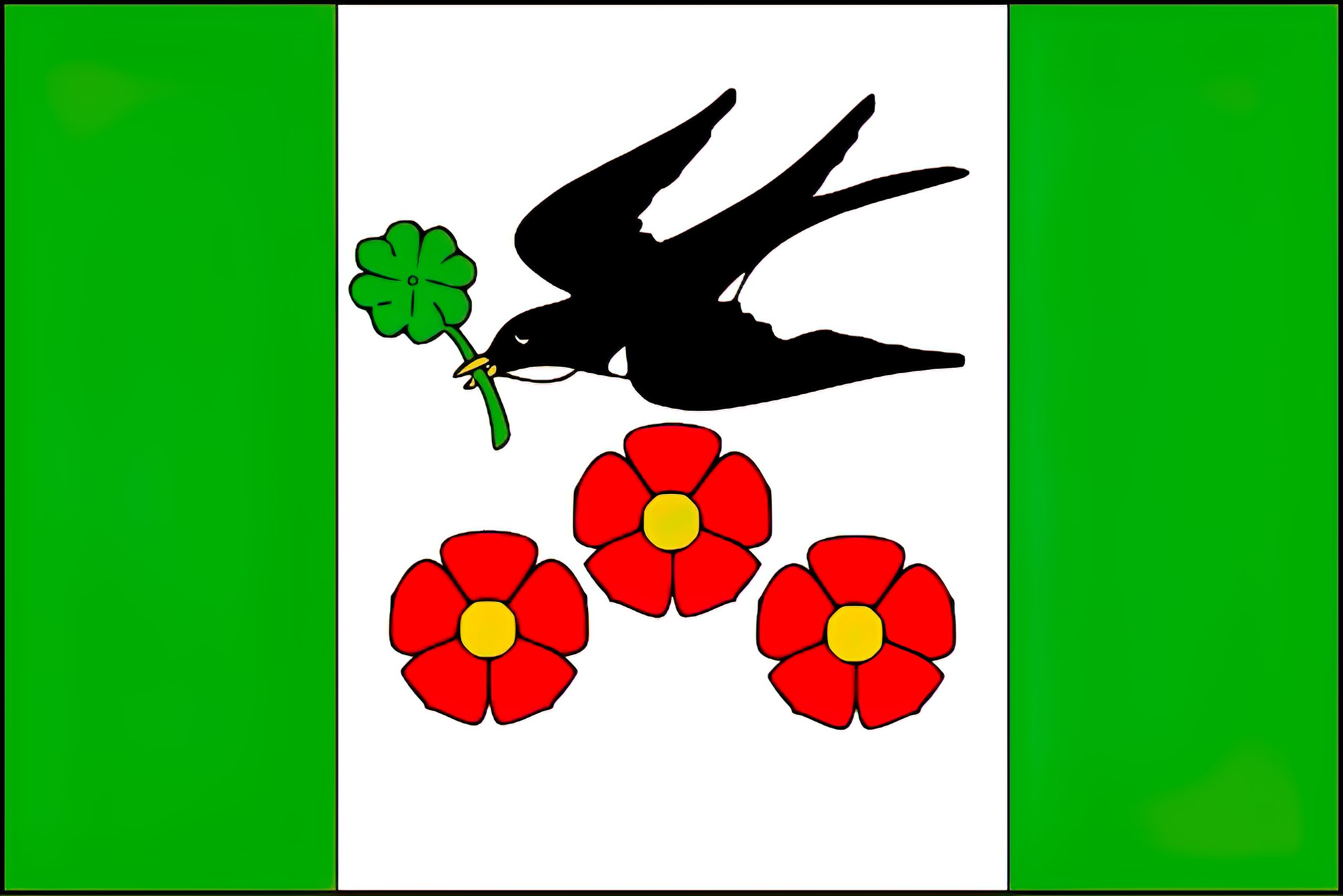 green white green flag, Libavské Údolí, Karlovy Vary Region, Czech Republic