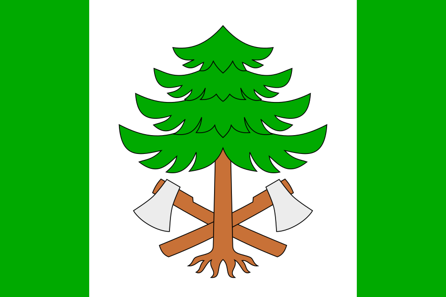 green white green flag, Říčky v Orlických horách, iRychnov nad Kněžnou District, Czech Republic