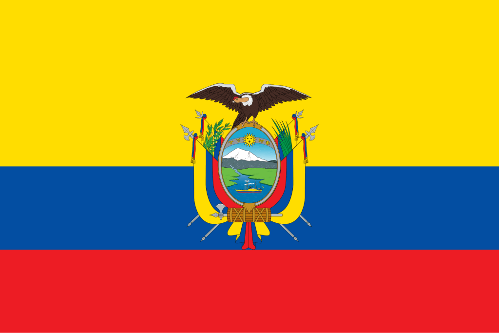 yellow-blue-red flags; Ecuador