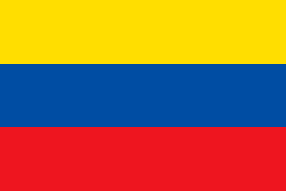 yellow-blue-red flags; Ecuador