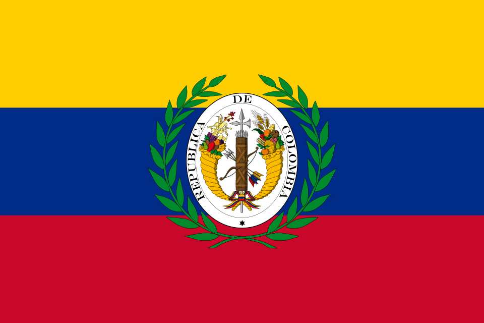 yellow-blue-red flags; gran colombia