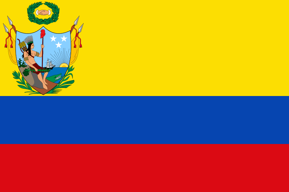 yellow-blue-red flags; gran Colombia