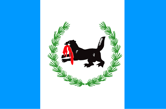 blue-white-blue flag; Irkutsk Oblast, Russia