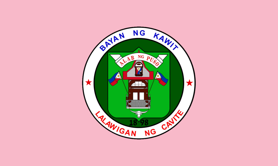 flag/flags with pink; Kawit, Cavite, Philippines