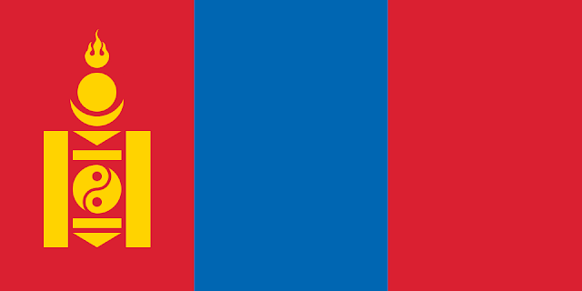 red blue red flags flag of Mongolia
