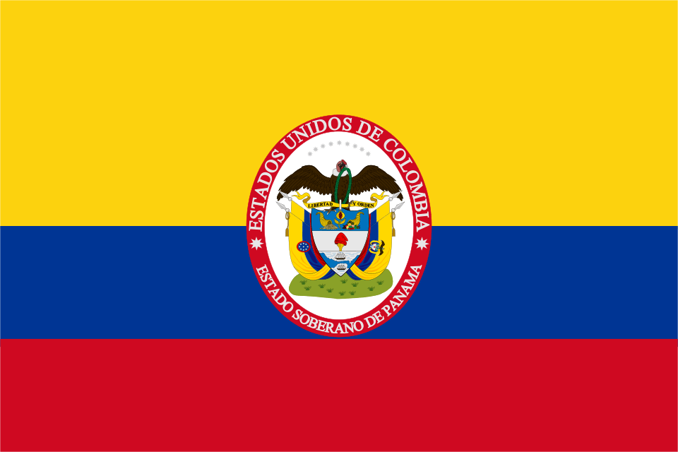 yellow-blue-red flags; Panama State