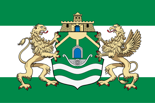 green white green flag, Ferencváros, Hungary