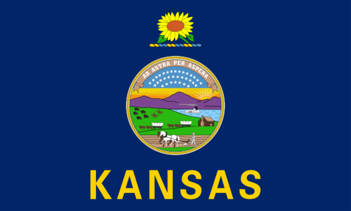 Flag of Kansas, United States of America 