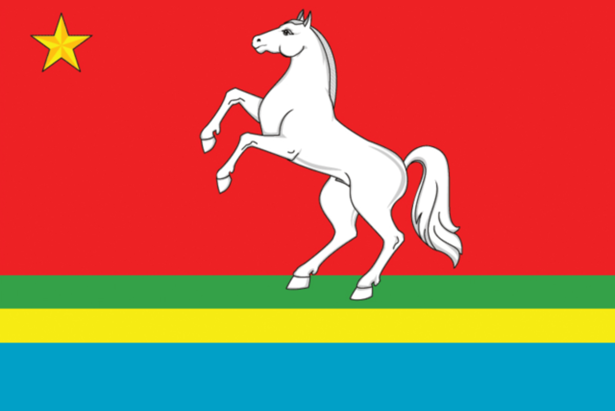 Flag of Kubinka, an oblast (province) in Moscow, Russia 