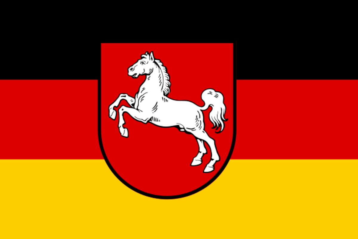 Flag of Lower Saxony, a state in Northwestern, Germany 