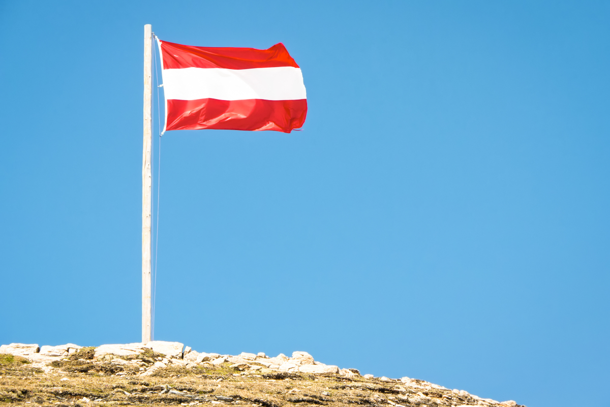 There are many flags with red-white-red designs all around the world. (Pictured: Austrian flag)