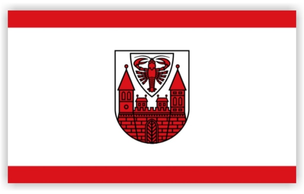 red-white-red flag; Cottbus, Germany