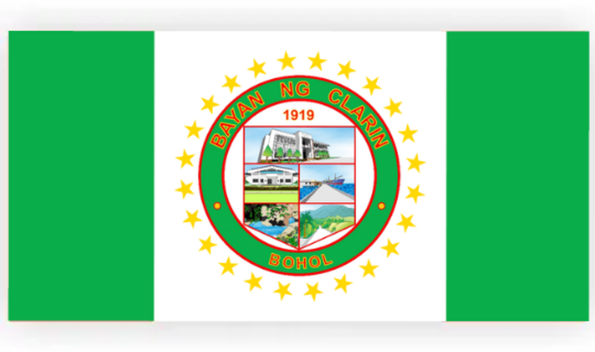 green white green flag, clarin, bohol, Philippines 